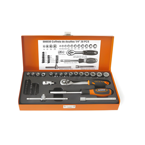 Coffret de douilles - 1/4" - 38 PCS 280586038 - ACEM